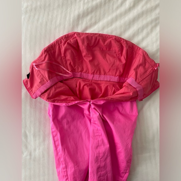 J. Crew Flamenca Neon Hot Pink Strapless Ruffle Cocktail Dress Cotton Sz 6 - Picture 3 of 16